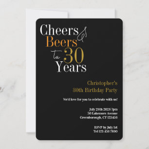 Invitation Fête des 30 ans Cheers and Beers