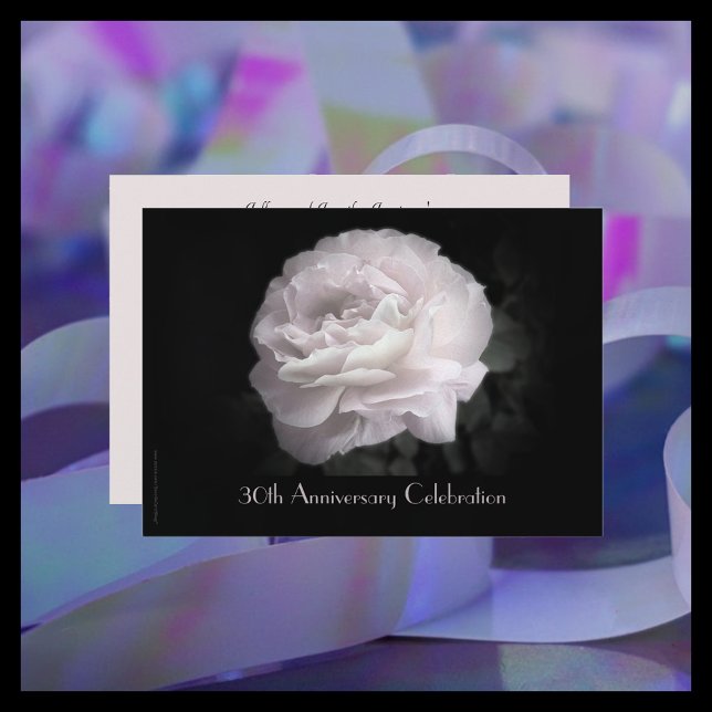 Invitation Fête des 30 ans de mariage Rose rose pâle (Créateur téléchargé)