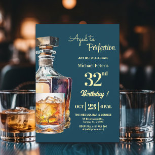 Invitation Fête des 32 ans du Whiskey Aged to Perfection pour