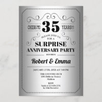 Fête des 35 ans Surprise - Noir Argenté