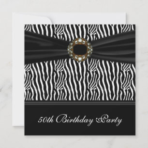 Invitation Fête des 50 ans de la femme Black Zebra Jewel