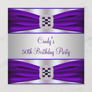 Invitation Fête des 50 ans de la femme Diamant Violet
