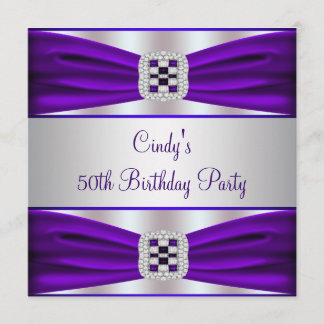 Invitation Fête des 50 ans de la femme Diamant Violet