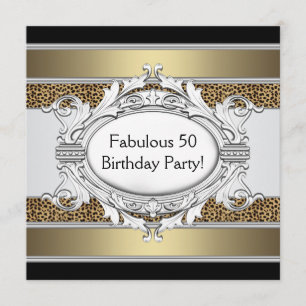 Invitation Fête des 50 ans de la femme Fabulous Léopard