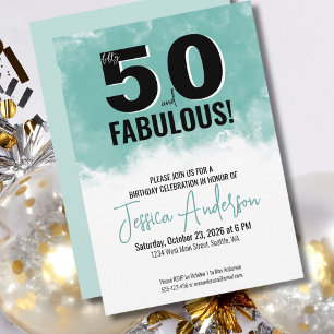 Invitation Fête des 50 ans de Modern Watercolor