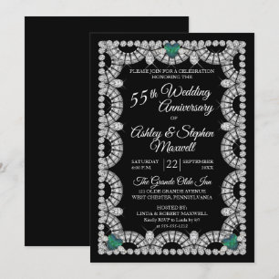 Invitation Fête des 55 ans de mariage Diamant Alexandrite