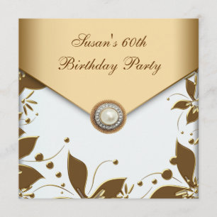 Invitation Fête des 60 ans de la femme avec tourbillon de fle