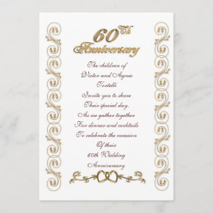 Invitation Fête des 60 ans de mariage des parents