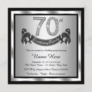 Invitation Fête des 70 ans Argent