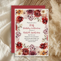 Fête des 70 ans couleur crème et burgundy aquarell