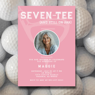 Invitation Fête des 70 ans Golf Club Photo Rose Moderne