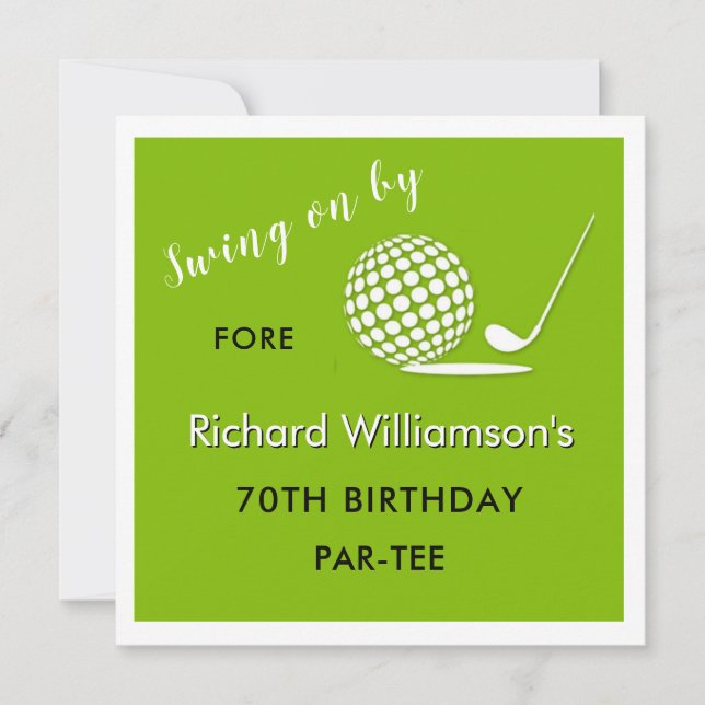 Invitation Fête des 70 ans Homme Thème de Golf (Devant)