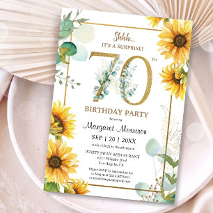Invitation Fête des 70 ans Tournesols Floral Élégant