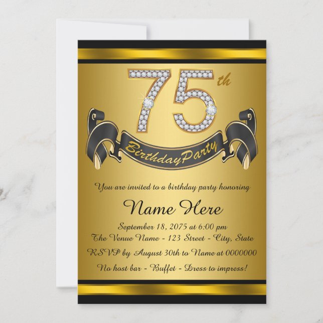 Invitation Fête des 75 ans de Gold (Devant)