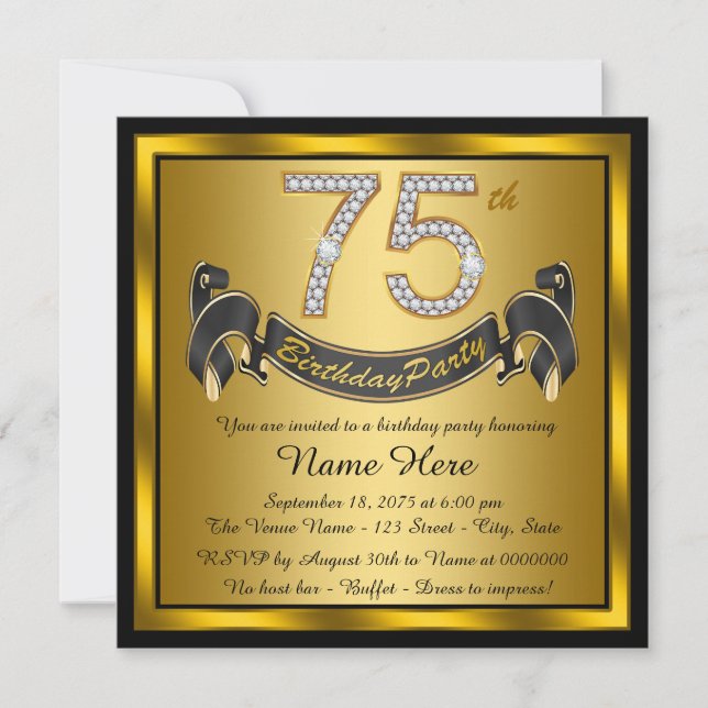 Invitation Fête des 75 ans de Gold (Devant)