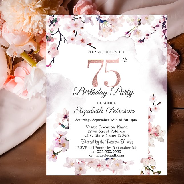 Invitation Fête des 75 ans de la Fleur de Cerisier  (Créateur téléchargé)