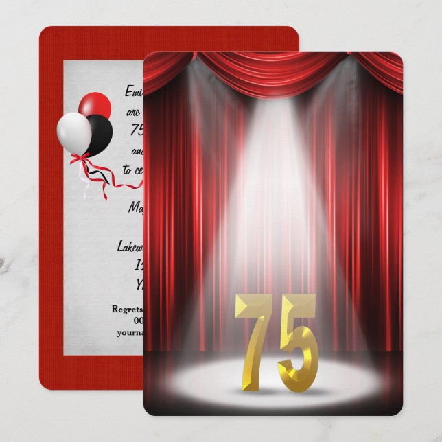 Invitation Fête des 75 ans de mariage (Devant / Derrière)