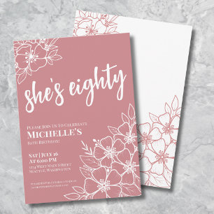 Invitation Fête des 80 ans Rose Gold