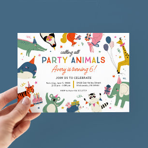 Invitation Fête des animaux Anniversaires de enfants