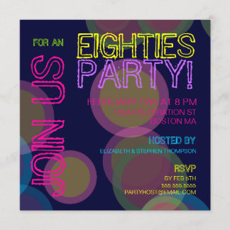 Invitation Fête des années 80 !Invitation