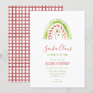 Invitation Fête des Anniversaires de enfants arc-en-ciel du P