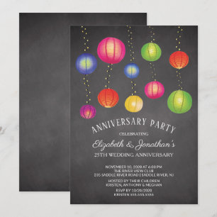 Invitation Fête des Anniversaires des Lanternes de papier d'é
