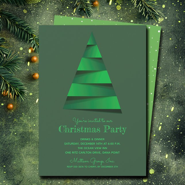 Invitation Fête des arbres de Noël modernes (Modern Christmas Tree Party Invitations - PRINTED and/or INSTANT DOWNLOAD)