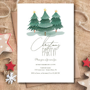Invitation Fête des arbres de Noël simples