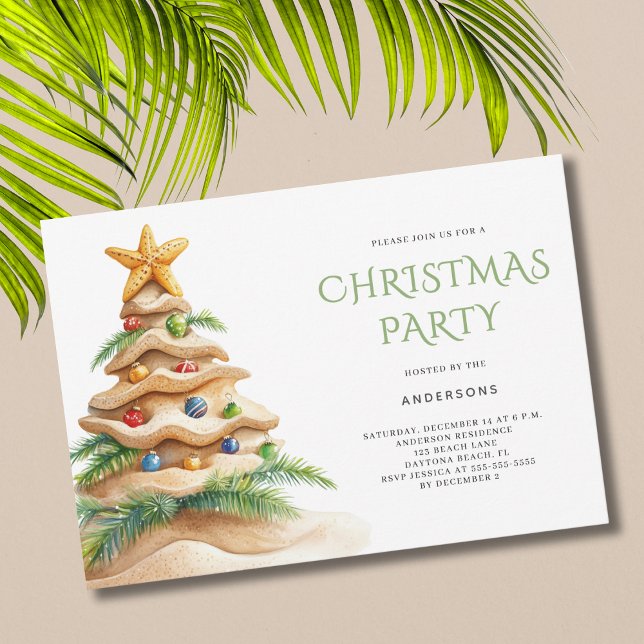 Invitation Fête des arbres de Noël tropicaux (Créateur téléchargé)