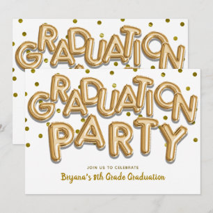 Invitation Fête des Ballons d'or de la fête de la graduation