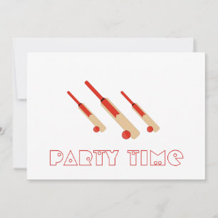 Invitation Fête des chauves-souris et balles de cricket Invit