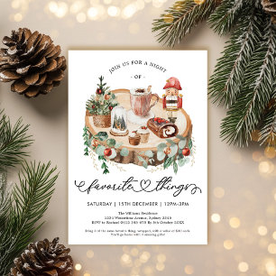 Invitation Fête des choses préférées de vacances d'hiver rust