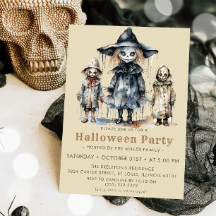 Invitation Fête des cocktails et costumes d'Halloween