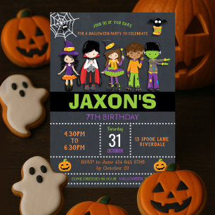 Invitation Fête des costumes pour enfants d'Halloween