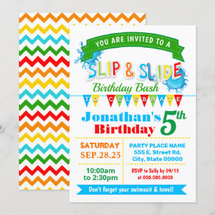 Invitation Fête des couleurs primaires de base de l'anniversa