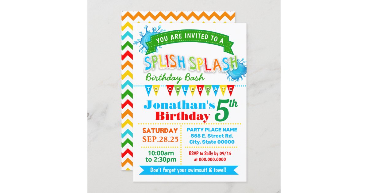 Invitation Fete Des Couleurs Primaires Du Bash De L Anniversa Zazzle Fr