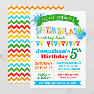 Invitation Fête des couleurs primaires du bash de l'anniversa