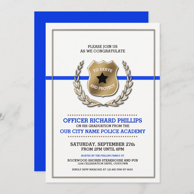 Invitation Fête des diplômes de l'Académie de police (Devant / Derrière)