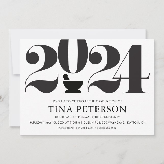 Invitation Fête des diplômés en pharmacie (Devant)