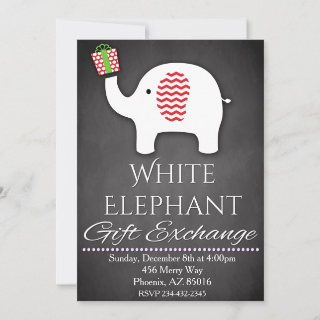 Invitation Fête des éléphants blancs de Noël (Devant)