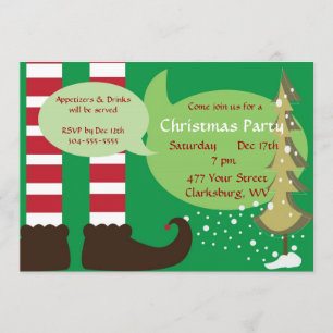 Invitation Fête des elfes de Noël