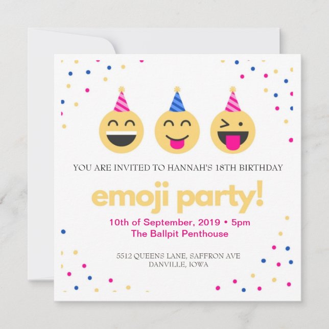 Invitation fête des émoji ! (Devant)
