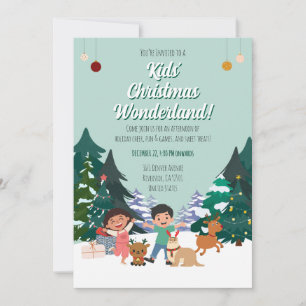 Invitation Fête des enfants Noël Merveilleux Pays des rêves d