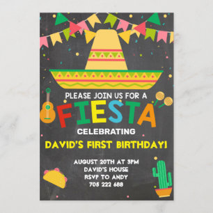 Invitation Fête des fêtes Anniversaire Taco Boy Mexicain
