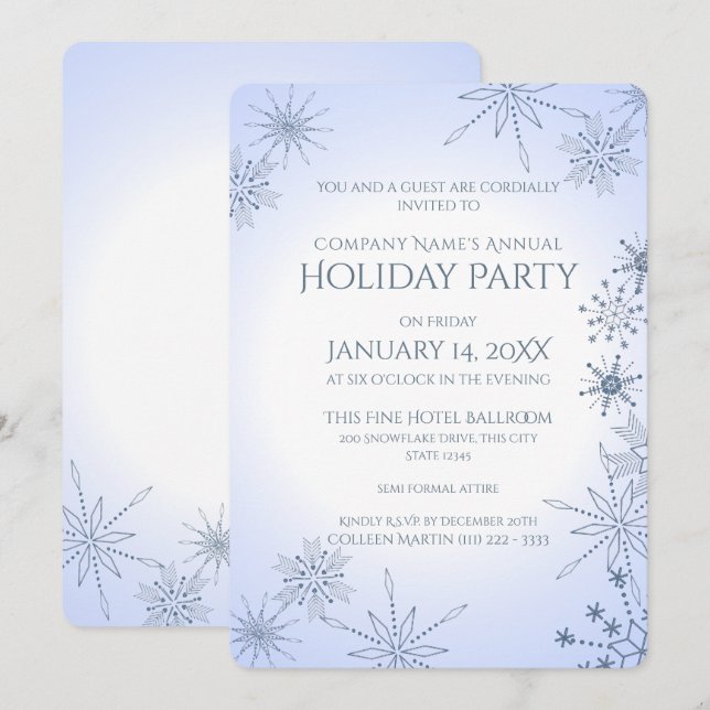 Invitation Fête des fêtes de neige d'hiver (Devant / Derrière)