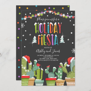 Invitation Fête des fêtes de Noël de Cactus