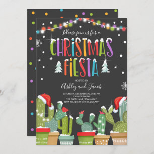 Invitation Fête des fêtes de Noël de Cactus