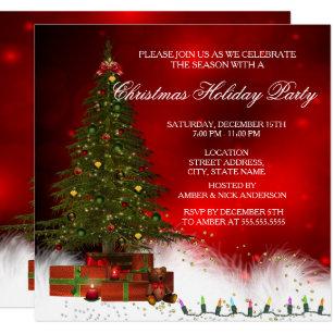 Invitations Arbre De Soirees De Noel Zazzle Fr