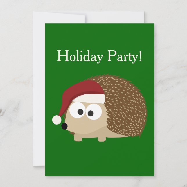Invitation Fête des fêtes ! Père Noël Hedgehog (Devant)