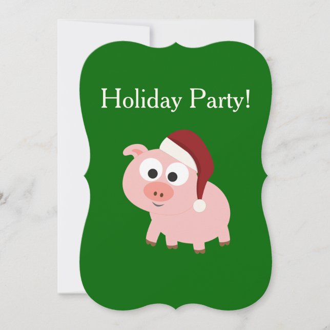 Invitation Fête des fêtes ! Père Noël Pig (Devant)